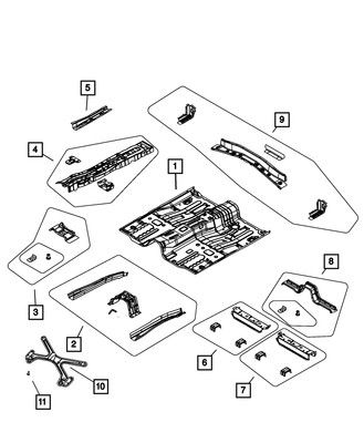 Genuine Mopar Rear Seat Cross-Member 5155671AA