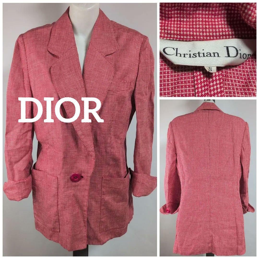 Christian Dior Linen Checked Pattern Tailored Jac… - image 9