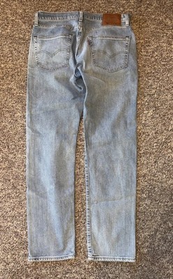 LEVIS 502 PREMIUM Big E Taper Fit Flex Jeans Mens 33x32 Blue Denim Meas 33x30.5