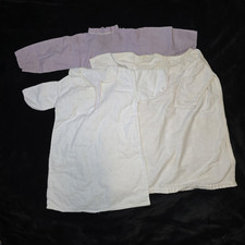 3 VTG / Antique Handmade Baby Dresses Varying Sz Purple  White Distressed