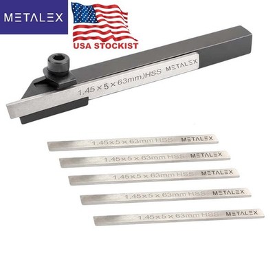 6mm Small Parting Cut Off Tool Holder With HSS Blades Unimat Emco Mini Lathe USA