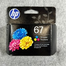 HP 67 Tri-color Original Ink Cartridge 3YM55AN 140 DeskJet Envy July 2027 NEW