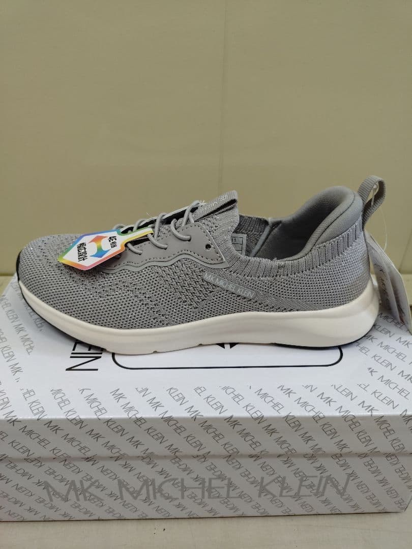 MK MICHEL KLEIN Women's Wide Sneakers 22.5cm Gray Mint Free Shipping