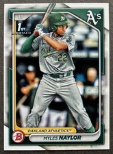 2024 BOWMAN MYLES NAYLOR #BP-136 OAKLAND ATHLETICS PROSPECT 1ST BOWMAN PAPER