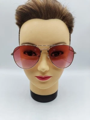 #XT17 - Lunettes de soleil Ray-Ban aviateur verres dégradés rose monture argenté - Photo 1/4