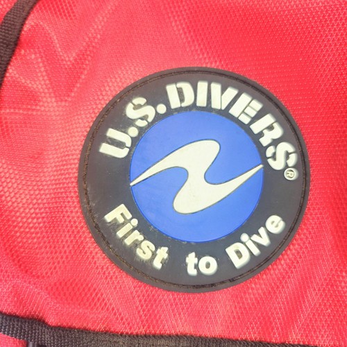 US Taucher Rucksack für Flossen Flossen Tauchausrüstung rot mit Riemen Taschen Nylon Mesh - Bild 3 von 13