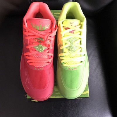 PUMA MB.01 x Rick and Morty Mismatched Pink Green Mid Top Sneakers 376682-01