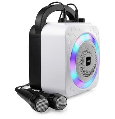 Rockjam 8 Watt wiederaufladbare Bluetooth Karaoke Maschine mit zwei Mikrofonen, Voic