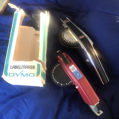 Lot Vtg DYMO 1570 & 1885 Spin Dial Tapewriter HD Label Maker