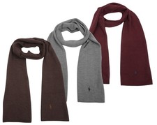 Ralph Lauren Polo Men's Soft Knit Scarf 100 Merino Wool 74.8" x 9.8"