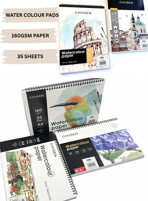 GENXON Watercolour Pad 160gsm Paper 35 Sheets A4 Sketch Drawing Book Water Colour Pads