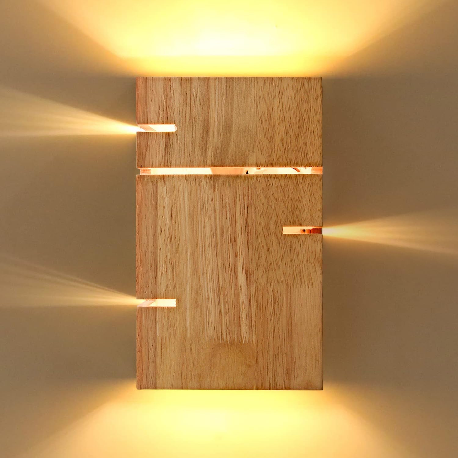 Applique Da Parete Interno Legno Vintage - Lampada Retrò E27 Artigianale