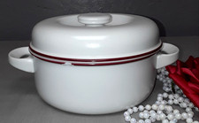 Thomas Porzellan/Keramik Topf mit Deckel Feuerfest Roter Rand B 1173