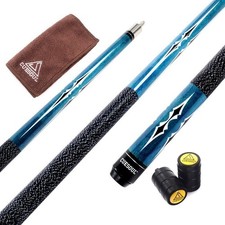 CUESOUL 58 Inch 19oz 1/2 Maple Billiard Stick 13mm, 19oz-Blue without Case