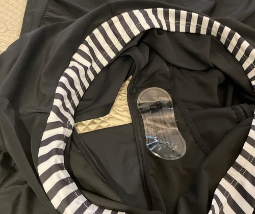 Yonique Womens Black Stripe Tankini Swimsuit Skirted Bathing 2 Piece Size XL NWT - Picture 5 of 10