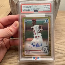 2020 Tink Hence Bowman Chrome True Gold Refractor Auto PSA 10 Gem Autograph