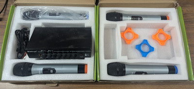 Bietrun WXM06 Blk UHF Dual Channel Wireless Bluetooth Dynamic Microphone System