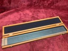 Vintage Jones Lamson Machine Co 14” Glass ruler in wood box case antique
