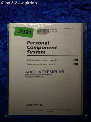 Sony Bedienungsanleitung PMC 305L Component System (#2991)