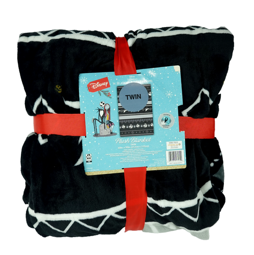 Nightmare Before Christmas Decke Jack Skellington schwarz grau weiß Twin 60x90 - Bild 2 von 8