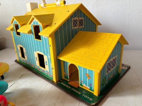 Vintage Fisher Price Little People Play Family House gelb 952 1969 - Bild 7 von 11