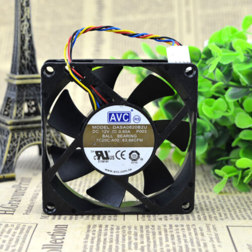 1X 8CM 4-wire CPU Chassis Cooling Fan 8020 12V 0.60A DASA0820B2U - Picture 2 of 3