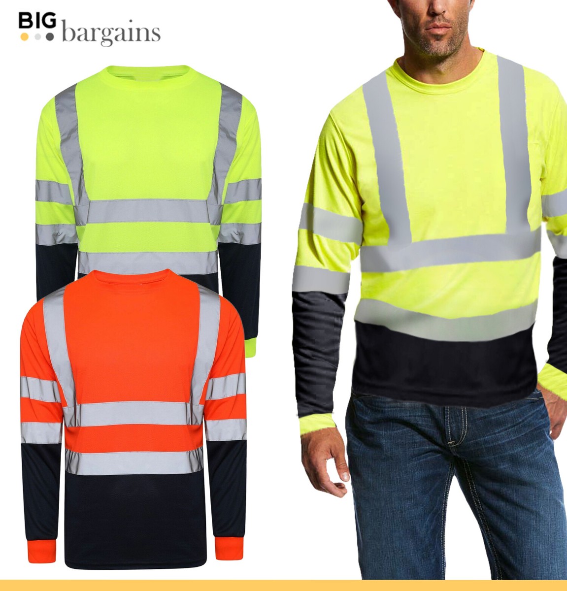 Hi Vis Black HIGH VISIBILITY Road Work Reflective Fleece Zipup Sweatshirt Hoodie - View #2