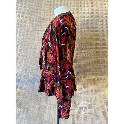 Vintage STELLA USA Size Large Floral Light Jacket Blazer Blouse - Picture 9 of 11
