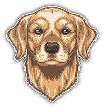 Golden Retriever Dog Head Car Bumper Sticker Decal 5'' x 5''