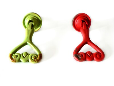 Hängegriff Möbelgriff Schubladengriff Türgriff Knopf Knauf shabby Rot