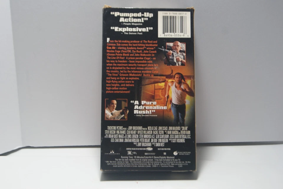 Con Air (VHS, 1997) Nicholas Cage, John Cusack Action PB Film - Image 2 of 3
