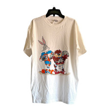 Deadstock Vtg T-Shirt Looney Tunes 1997 Warner Bros Taz Bugs Football Youth XL