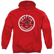 Seattle University Adult Pullover Hoodie Plaid Badge, Red, S-3XL