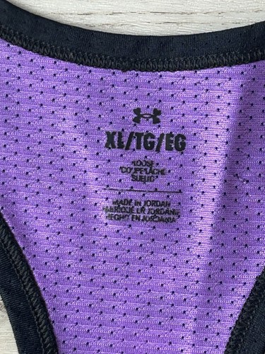 Under Armour Project Rock Tank Men's X-Large Black Purple Do Not Go Gentle Mesh - Picture 3 of 6