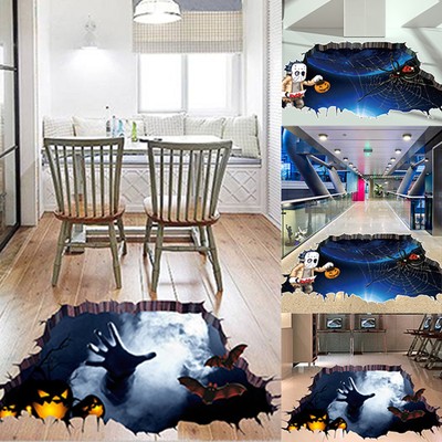 3d Halloween Floor Wall Horror Sticker Mural Decal Home Party