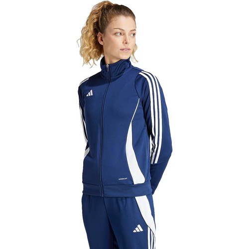 Adidas Women's Navy Blue with 3 White Stripes Track Jacket, XS