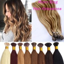 Pre Bonded Stick Tip I-TIP Real Remy Human Hair Extensions Micro Rings Highlight