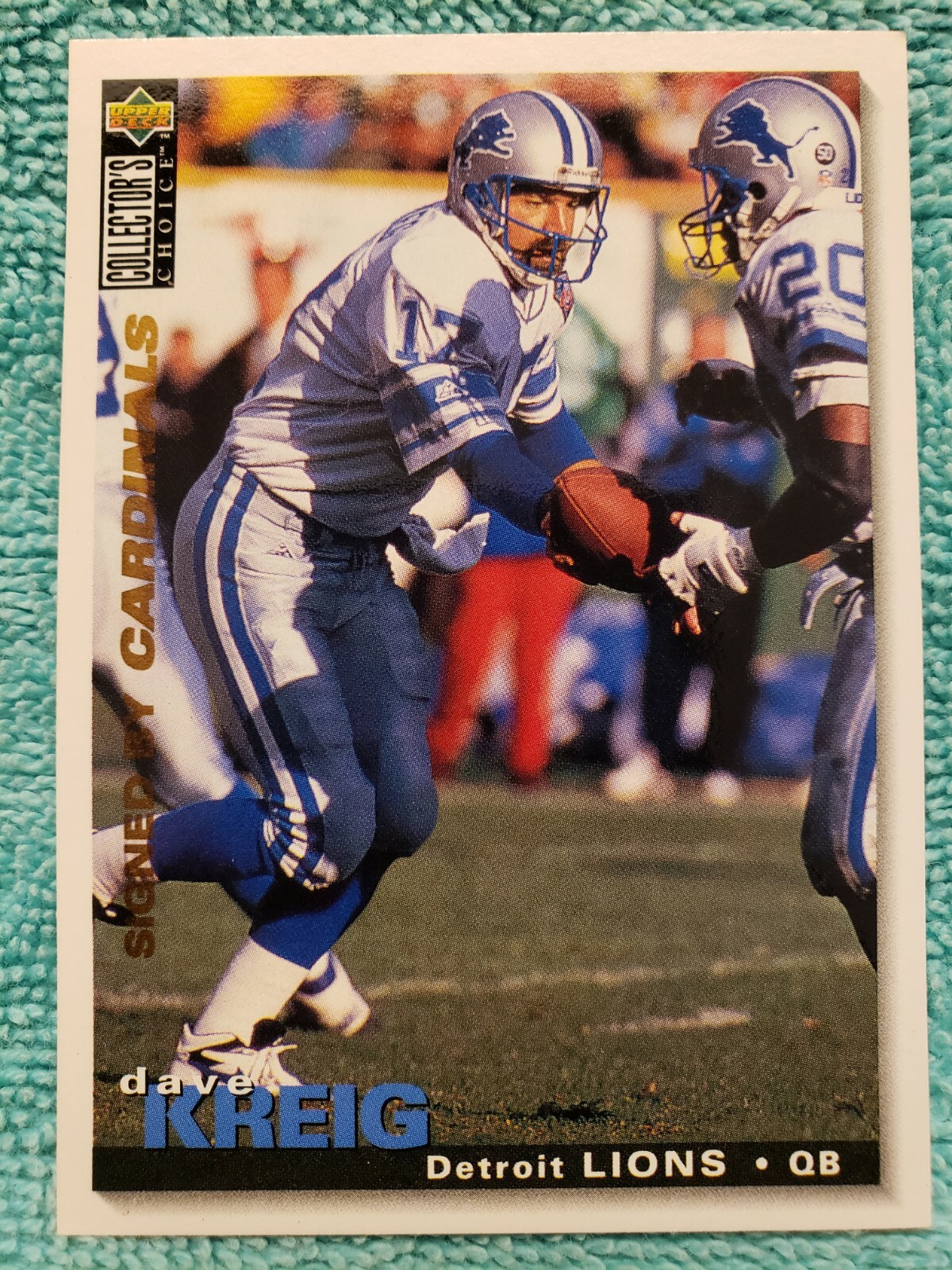 1995 COLLECTOR'S CHOICE DAVE KRIEG #296 ARIZONA CARDINALS UER