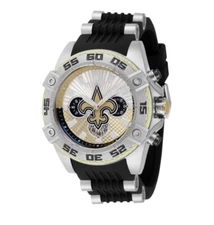 Invicta 43.5mm NFL New Orleans Saints Quartz Watch Silver/Blck/Gold 42003