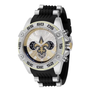 Invicta NFL New Orleans Saints Quartz Watch Silver/Blck