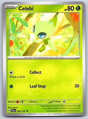 Celebi - Stellar Crown 004/142 Pokemon Card NM | eBay