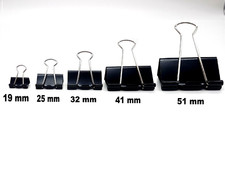 ✅ Foldback-Klammern 19-51mm Menge wählbar Aktenklammern Papierklammer Clips Büro