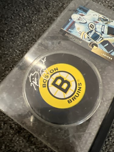 Blaine Lacher Autographed Puck With Card NHL Boston Bruins - Picture 4 of 12