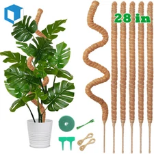 4PCS Bendable Moss Pole Plant Support Stakes for Monstera Climbing Plants Indoor