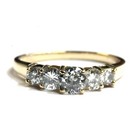 GIA 14k yellow gold .88ct 5 stone round diamond engagement ring 2.8g estate 7 — photo 5