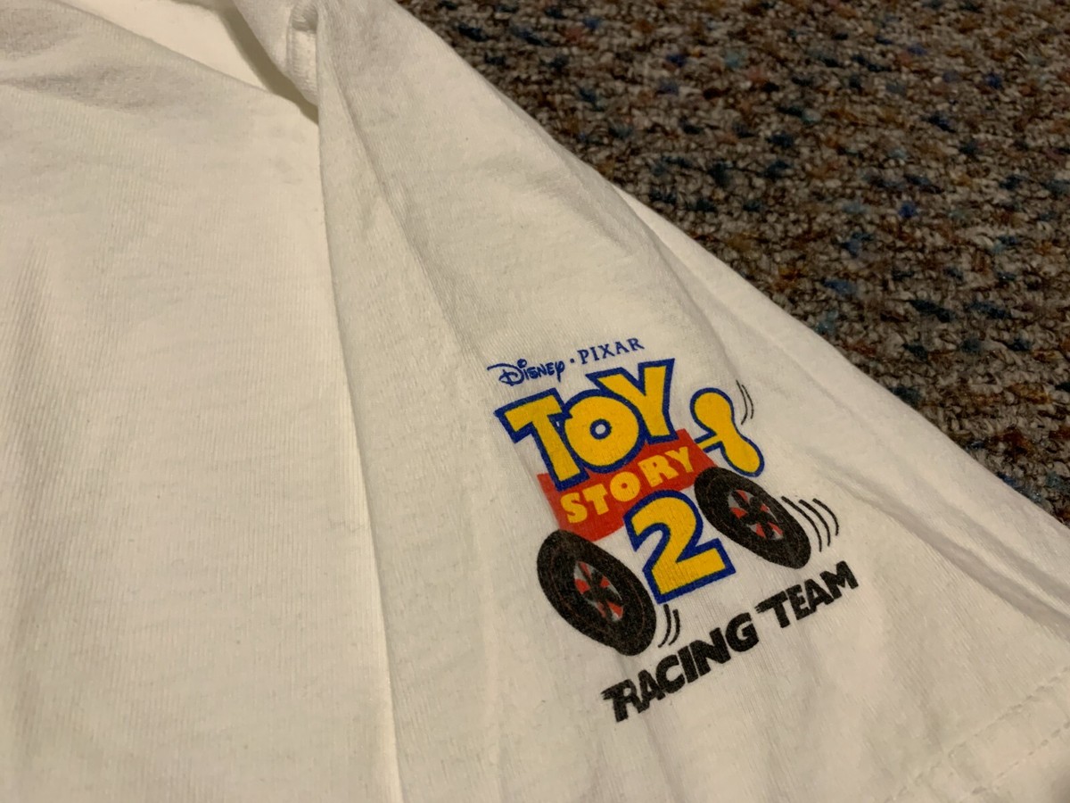 新品未使用　TOY STORY RACING TEAM Tシャツ TOY STORY 2 Racing Team rare vintage promo shirt XL Walt