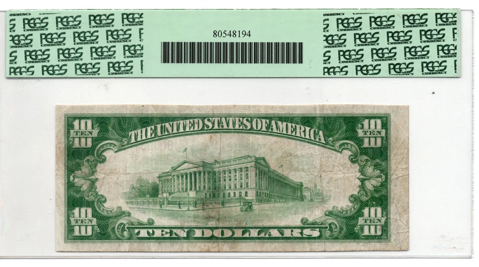 $10 1929 Bridgeton New Jersey NJ National Currency Bank Note Bill #1346 VF - Image 2 of 2