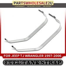 2pcs Fuel Tank Straps for Jeep TJ Wrangler 1997 1998-2006 L4 2.4L 2.5L L6 4.0L