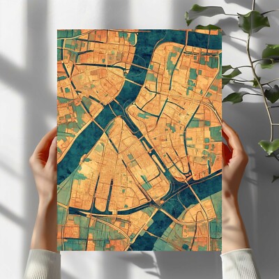 Berlin City Map Premium Poster Schöne Wanddeko Dekoration in 40X30 cm