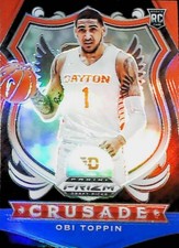 2020-21 Panini Prizm Draft Picks Crusade #87 Obi Toppin  Red White Blue Prizm